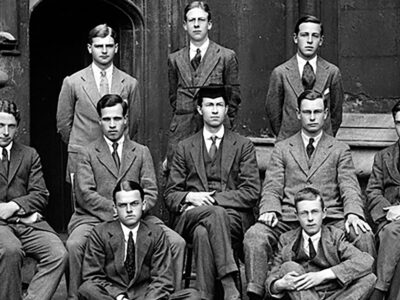 C.S. Lewis in college with Undergraduates of University College, Trinity Term 1917