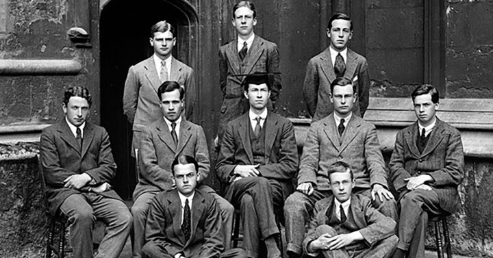 C.S. Lewis in college with Undergraduates of University College, Trinity Term 1917