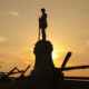 Silhouette of Civil War monument at Bloody Lane, Antietam National Battlefield