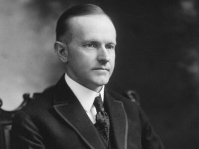 Portrait of Calvin Coolidge around the time he wrote "Whose Country Is This?" about the problems with immigration